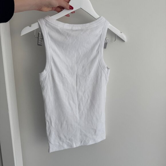 ME + EM - White Button Down Rib Vest/Tank - Picture 4 of 4